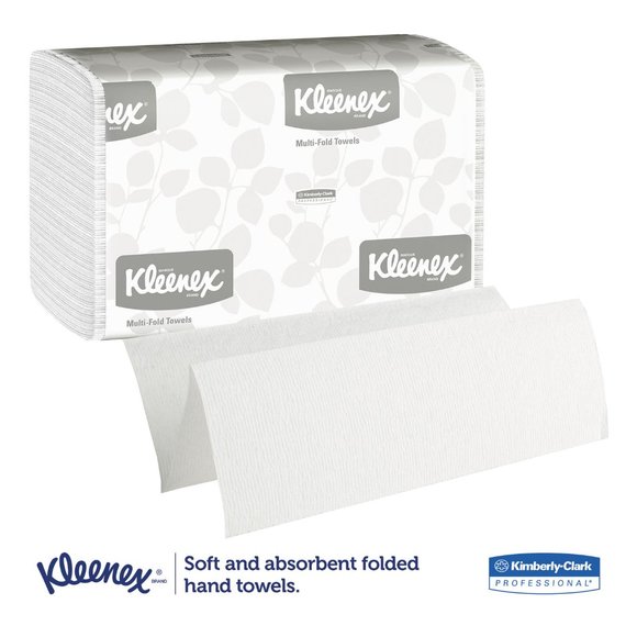 Kleenex Multi-Fold Paper Towels, 9.2 x 9.4, White, 150/Pack, 16 Packs/Carton -KC - Picture 3 of 6